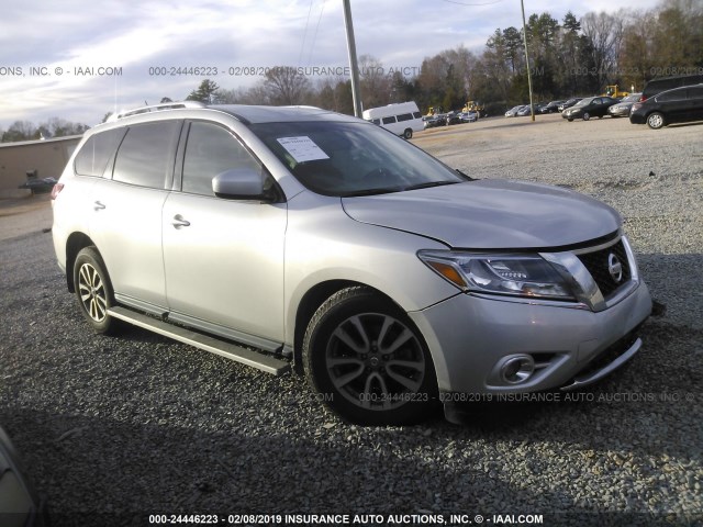 5N1AR2MN4FC715605 - 2015 NISSAN PATHFINDER S/SV/SL/PLATINUM SILVER photo 1