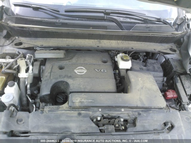 5N1AR2MN4FC715605 - 2015 NISSAN PATHFINDER S/SV/SL/PLATINUM SILVER photo 10