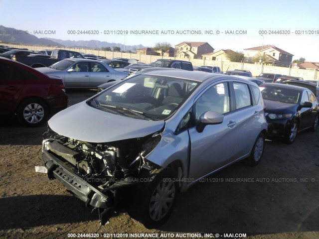 3N1CE2CP5FL391843 - 2015 NISSAN VERSA NOTE S/S PLUS/SV/SL/SR SILVER photo 2