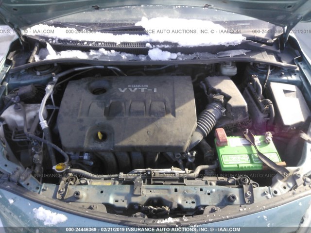 JTDBL40E199078296 - 2009 TOYOTA COROLLA LE/XLE GREEN photo 10