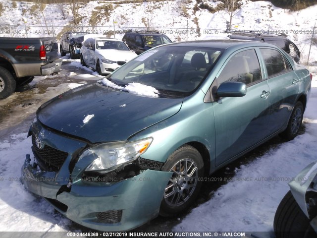 JTDBL40E199078296 - 2009 TOYOTA COROLLA LE/XLE GREEN photo 2