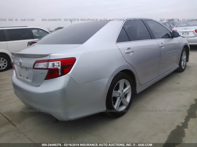 4T1BF1FK7CU201148 - 2012 TOYOTA CAMRY SE/LE/XLE SILVER photo 4