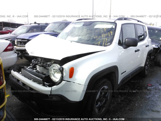 ZACCJAAB3HPE94103 - 2017 JEEP RENEGADE SPORT WHITE photo 2