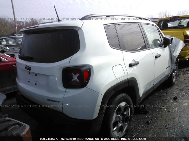 ZACCJAAB3HPE94103 - 2017 JEEP RENEGADE SPORT WHITE photo 4