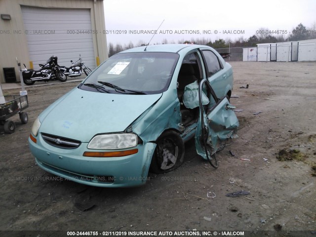 KL1TD56626B583332 - 2006 CHEVROLET AVEO LS GREEN photo 2