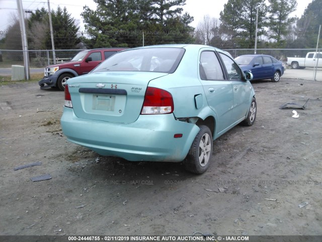 KL1TD56626B583332 - 2006 CHEVROLET AVEO LS GREEN photo 4