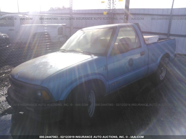 1GCCS14ZXS8229019 - 1995 CHEVROLET S TRUCK S10 BLUE photo 2