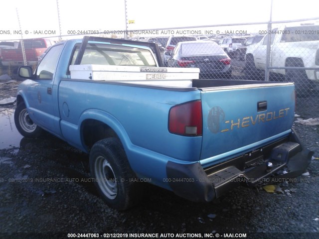 1GCCS14ZXS8229019 - 1995 CHEVROLET S TRUCK S10 BLUE photo 3