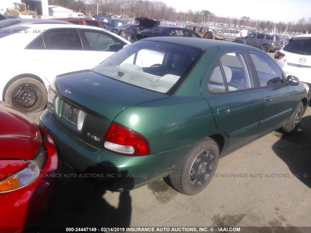 3N1CB51D72L666674 - 2002 NISSAN SENTRA XE/GXE GREEN photo 4