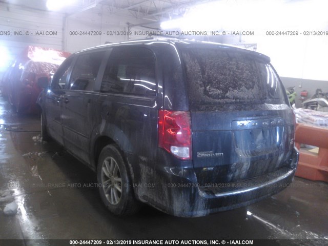 2C4RDGCGXER266183 - 2014 DODGE GRAND CARAVAN SXT BLUE photo 3