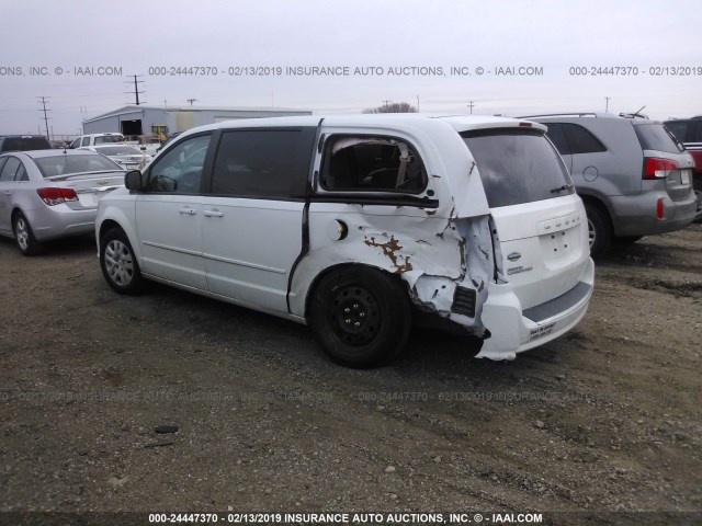 2C4RDGBG1FR557805 - 2015 DODGE GRAND CARAVAN SE WHITE photo 3