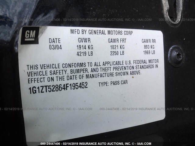 1G1ZT52864F195452 - 2004 CHEVROLET MALIBU LS Dark Blue photo 9