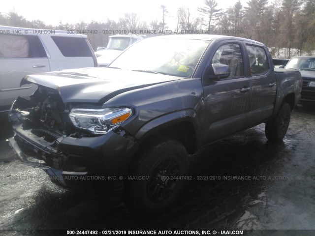 5TFCZ5AN0GX029736 - 2016 TOYOTA TACOMA DBL CAB/SR/SR5/TRD SPT/OR GRAY photo 2