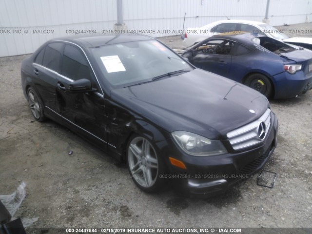 WDDGF5HB0CR215903 - 2012 MERCEDES-BENZ C 350 BLACK photo 1