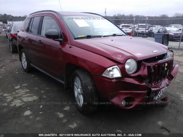 1J8FT47W47D145332 - 2007 JEEP COMPASS RED photo 1