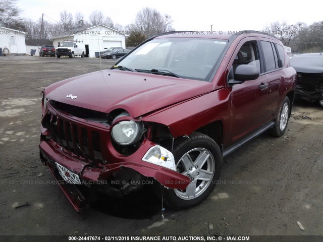 1J8FT47W47D145332 - 2007 JEEP COMPASS RED photo 2
