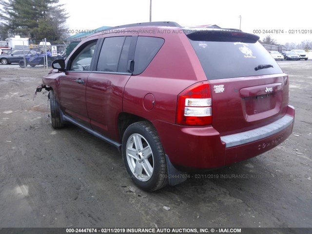 1J8FT47W47D145332 - 2007 JEEP COMPASS RED photo 3