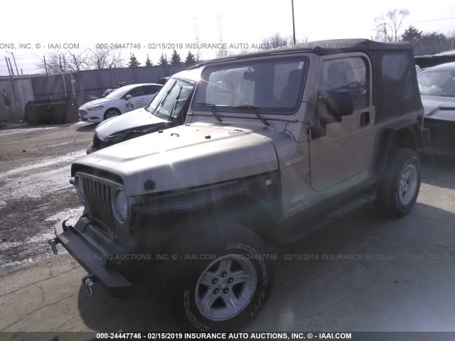 1J4FA49S94P722867 - 2004 JEEP WRANGLER / TJ SPORT GOLD photo 2