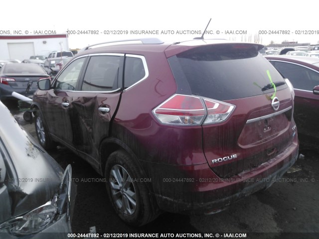 5N1AT2MV5EC774629 - 2014 NISSAN ROGUE S/SL/SV RED photo 3