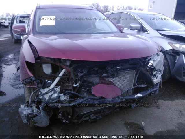 5N1AT2MV5EC774629 - 2014 NISSAN ROGUE S/SL/SV RED photo 6