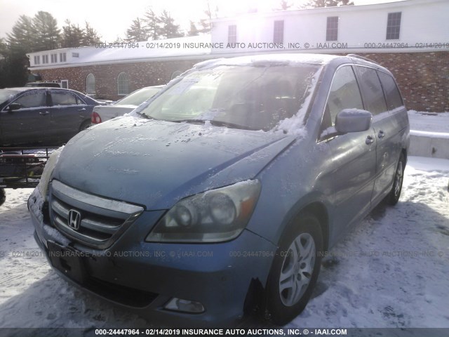 5FNRL38875B082943 - 2005 HONDA ODYSSEY TOURING Light Blue photo 2