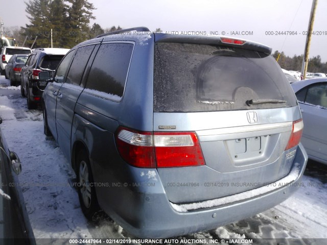 5FNRL38875B082943 - 2005 HONDA ODYSSEY TOURING Light Blue photo 3