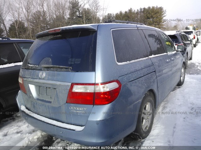 5FNRL38875B082943 - 2005 HONDA ODYSSEY TOURING Light Blue photo 4