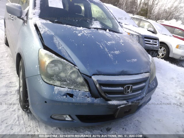 5FNRL38875B082943 - 2005 HONDA ODYSSEY TOURING Light Blue photo 6