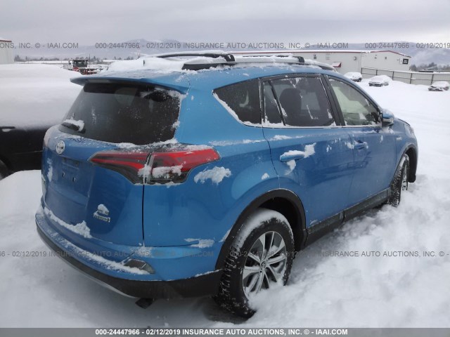 JTMRJREV3HD064051 - 2017 TOYOTA RAV4 HV LE/XLE BLUE photo 4