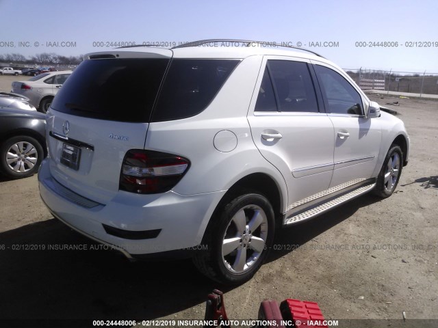 4JGBB8GB3BA685712 - 2011 MERCEDES-BENZ ML 350 4MATIC WHITE photo 4