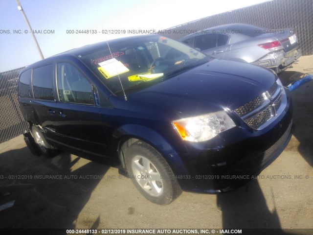 2C4RDGCG0DR524273 - 2013 DODGE GRAND CARAVAN SXT BLUE photo 1