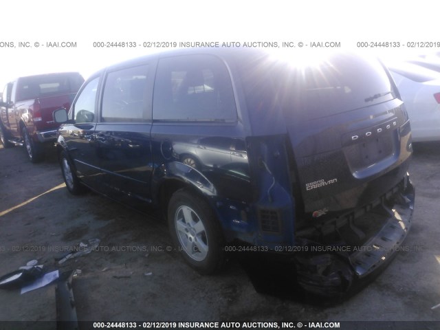 2C4RDGCG0DR524273 - 2013 DODGE GRAND CARAVAN SXT BLUE photo 3