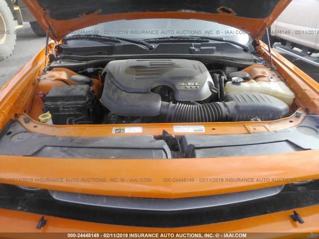 2C3CDYAG6EH205115 - 2014 DODGE CHALLENGER SXT ORANGE photo 10