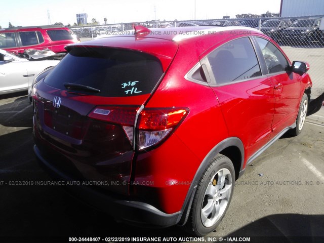 3CZRU5H73GM708982 - 2016 HONDA HR-V EXL RED photo 4