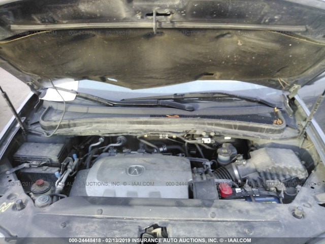 2HNYD2H29AH507799 - 2010 ACURA MDX GRAY photo 10