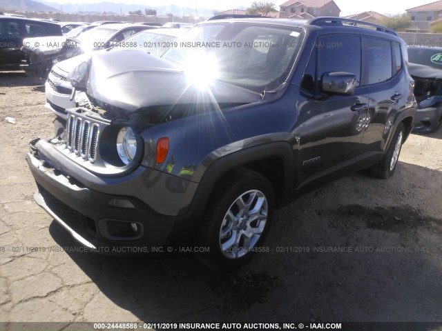 ZACCJABB7HPG01958 - 2017 JEEP RENEGADE LATITUDE GRAY photo 2