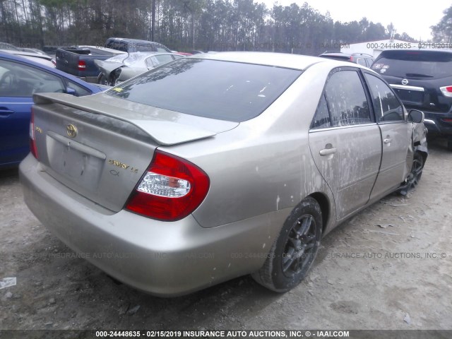 4T1BE32K62U620899 - 2002 TOYOTA CAMRY LE/XLE/SE GOLD photo 4