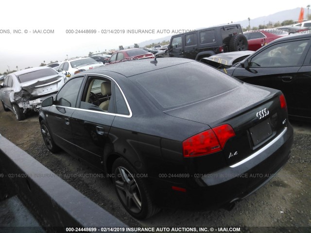 WAUAF78E28A002069 - 2008 AUDI A4 2.0T BLACK photo 3