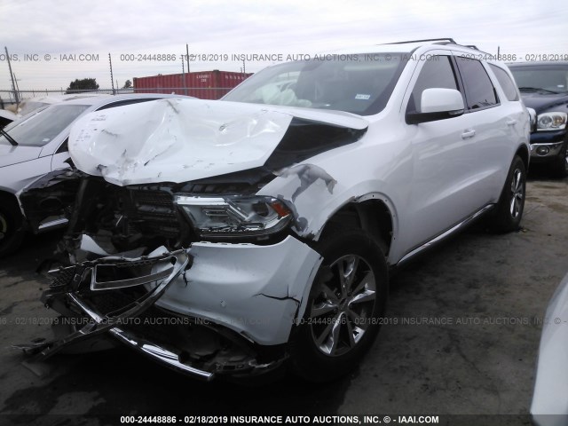 1C4RDJDG2GC331048 - 2016 DODGE DURANGO LIMITED WHITE photo 2