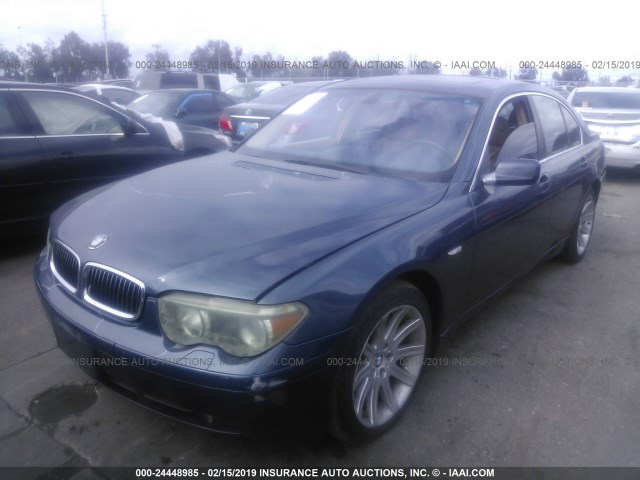 WBAGL63462DP50177 - 2002 BMW 745 I BLUE photo 2