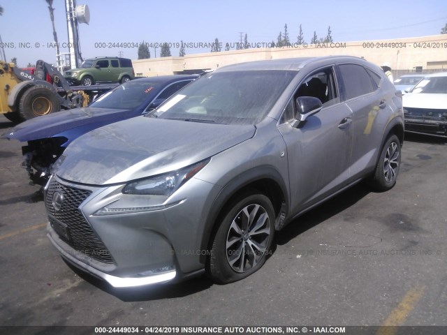 JTJYARBZ9H2066821 - 2017 LEXUS NX 200T/BASE/F SPORT GRAY photo 2