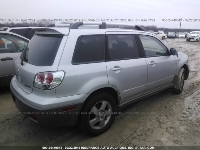 JA4LX41G73U057539 - 2003 MITSUBISHI OUTLANDER XLS SILVER photo 4