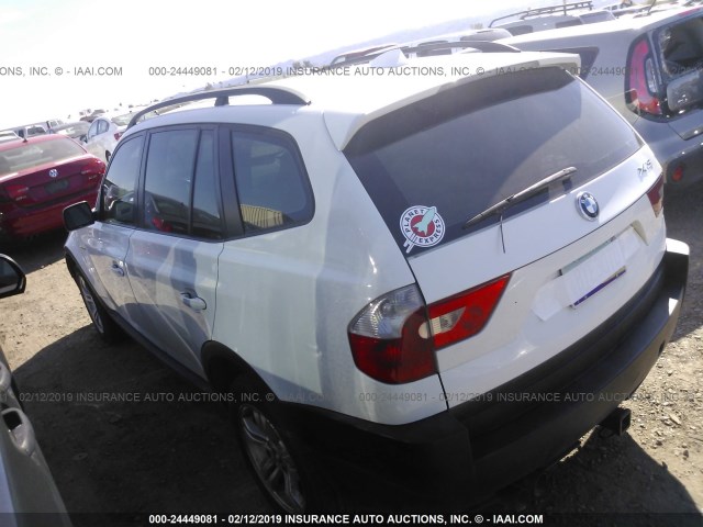 WBXPA93425WD04231 - 2005 BMW X3 3.0I WHITE photo 3