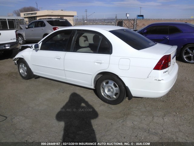 JHMES96633S012327 - 2003 HONDA CIVIC HYBRID WHITE photo 3