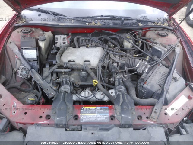 2G1WW12E559154555 - 2005 CHEVROLET MONTE CARLO LS RED photo 10