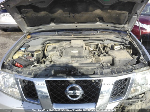 1N6AD0EV1DN715355 - 2013 NISSAN FRONTIER S/SV/SL/PRO-4X SILVER photo 10