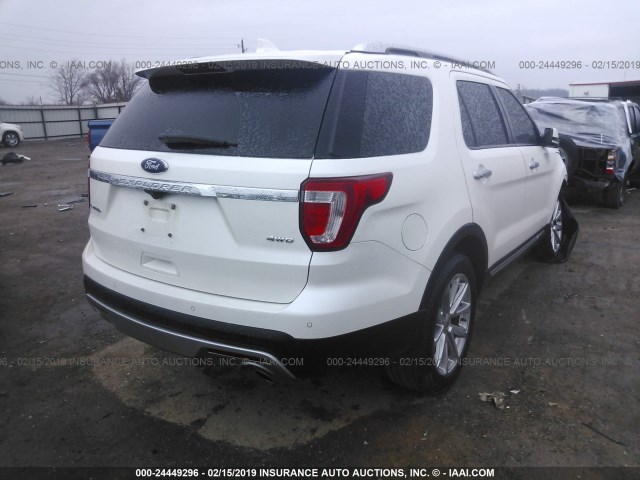 1FM5K8F84GGA30000 - 2016 FORD EXPLORER LIMITED WHITE photo 4