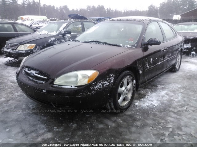 1FAFP55U21A211393 - 2001 FORD TAURUS SES MAROON photo 2