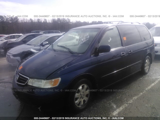 5FNRL189X3B125441 - 2003 HONDA ODYSSEY EXL BLUE photo 2