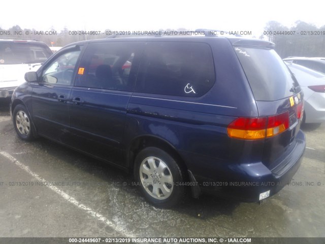 5FNRL189X3B125441 - 2003 HONDA ODYSSEY EXL BLUE photo 3